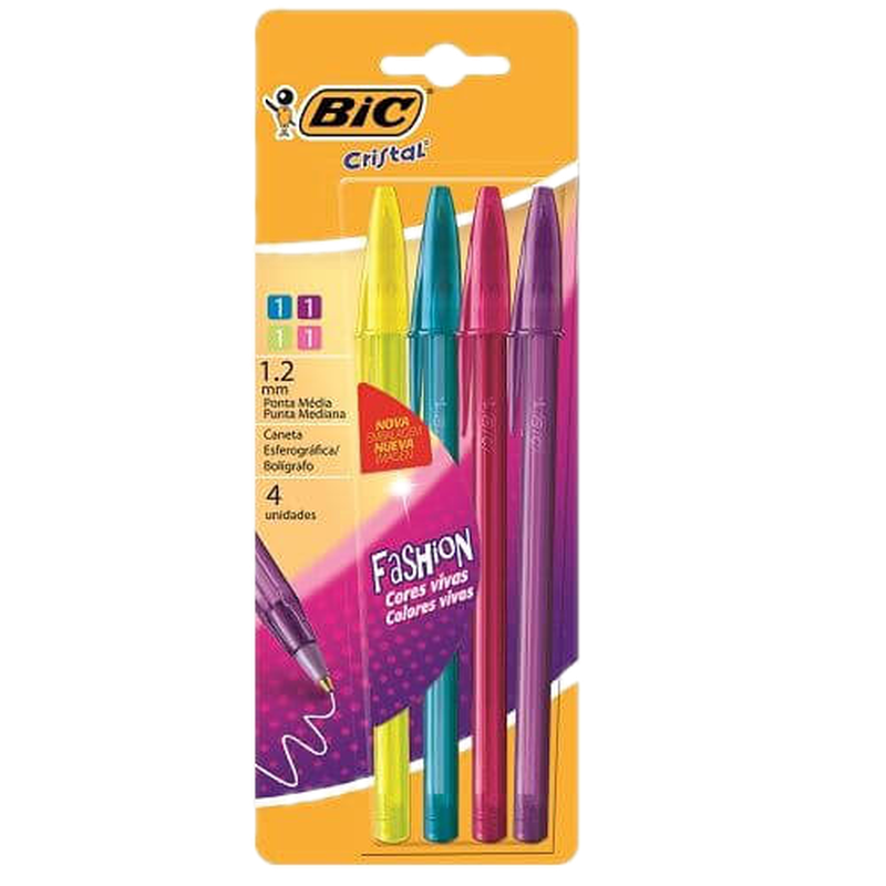 Boligrafo Bic Fashion Surtidos 4 Unidades