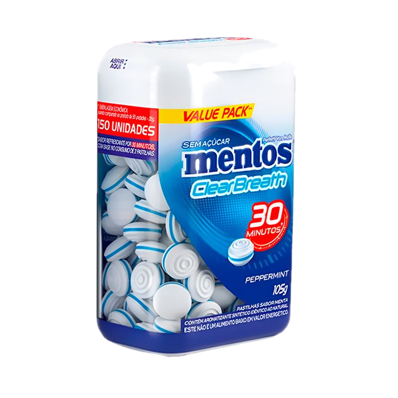 Pastillas Mentos Clear Breath Peppermint 150 Unidades