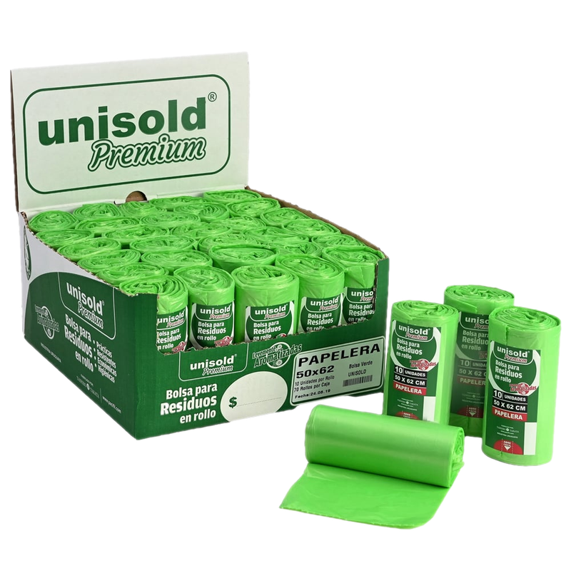 Bolsas De Residuos Unisold 50 X 62 Cm 10 Unidades Verde