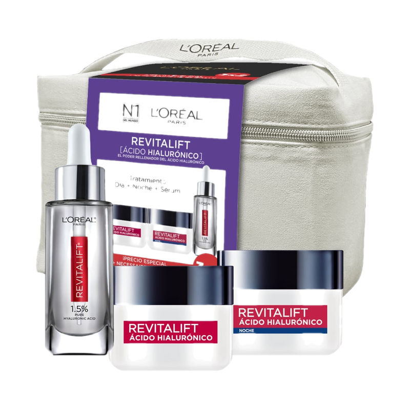 Pack L'oréal Paris Ácido Hialurónico Día 50 Ml + Noche 50 Ml + Sérum 30 Ml