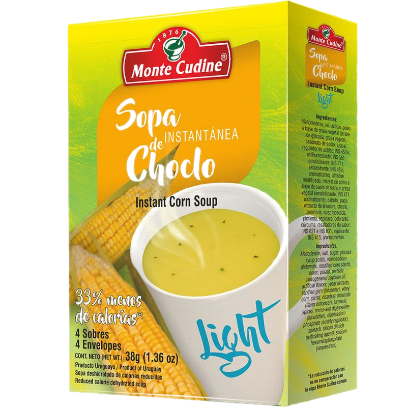 Sopa Instantánea Choclo Monte Cudine Light 4 Unidades