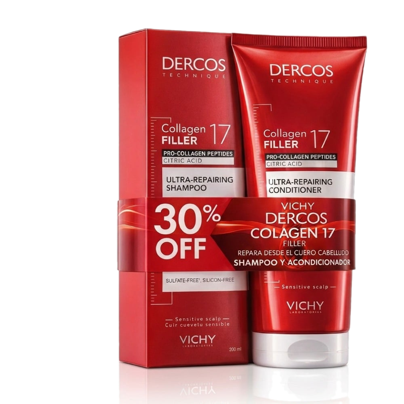 Pack Dercos Collagen Filler 17 Shampoo 200 Ml + Acondicionador 200 Ml