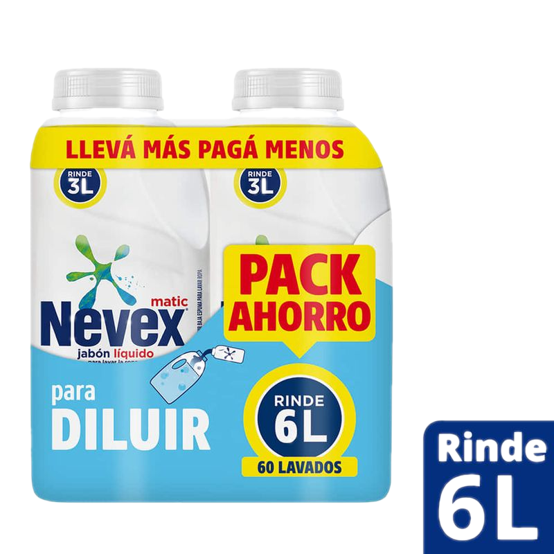 Pack 2 Unidades Detergente Líquido Nevex Para Diluir 500 Ml Con Dto.