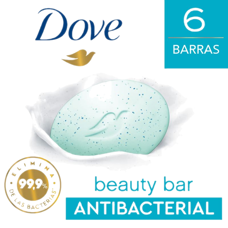 Pack 6 Unidades Jabón De Tocador Dove Antibacterial 90 G