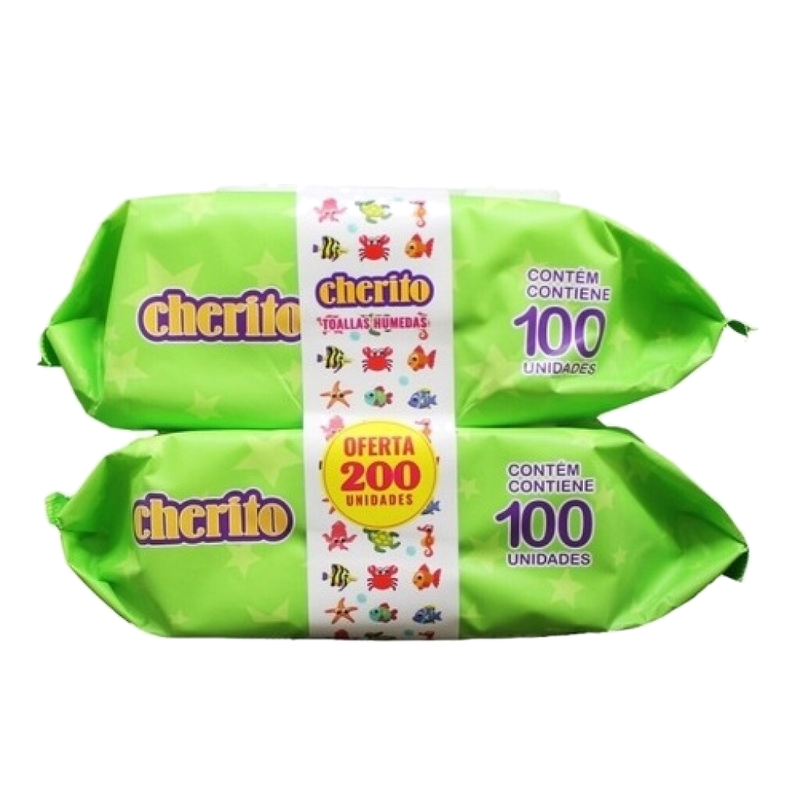 Toallitas Húmedas Cherito Lanolina 200 Unidades
