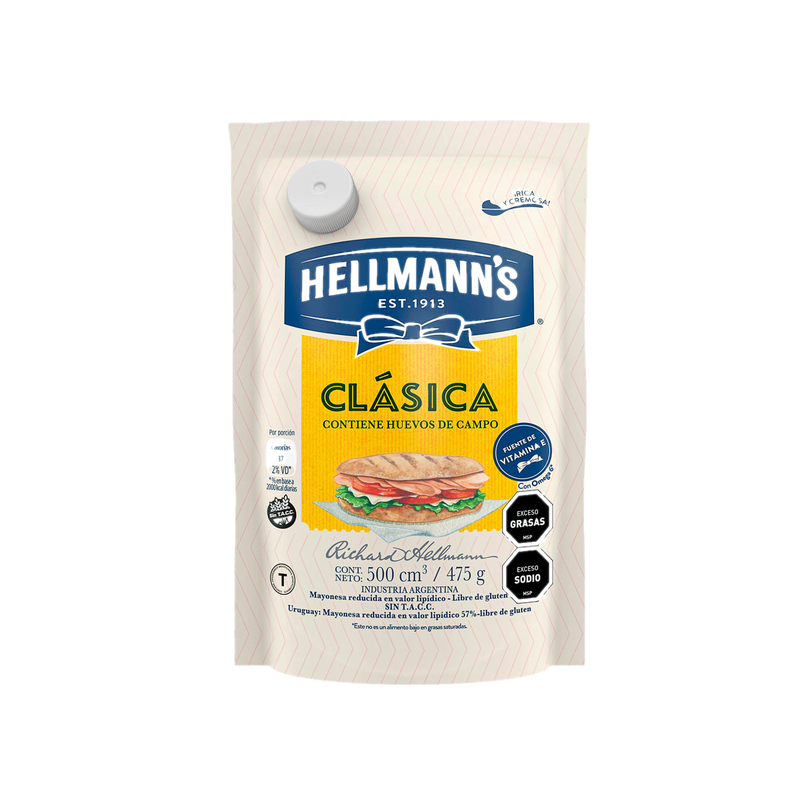 Mayonesa Hellmanns Doypack 500 G