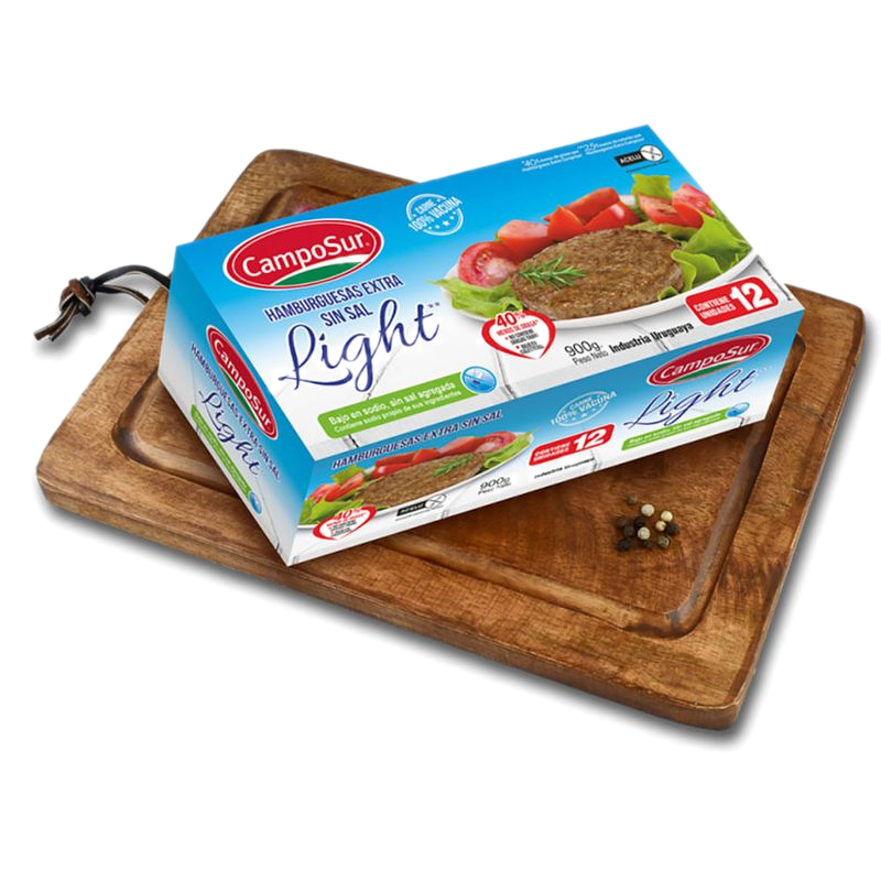 Hamburguesas Light Sin Sal Camposur 12 Unidades 900 G