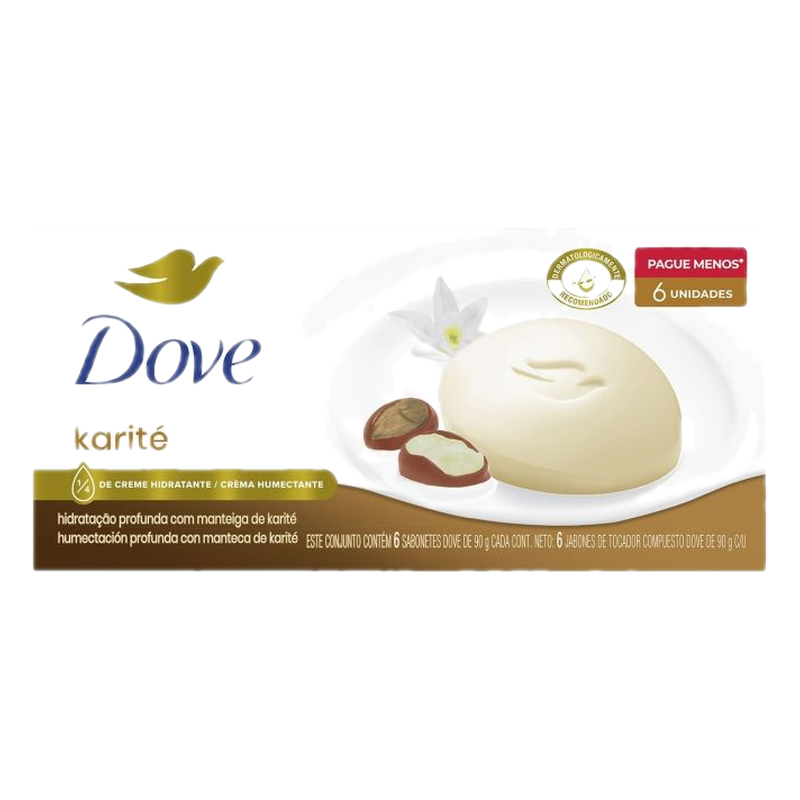 Jabón De Tocador Karité Y Vainilla 6 Unidades Dove 90 G