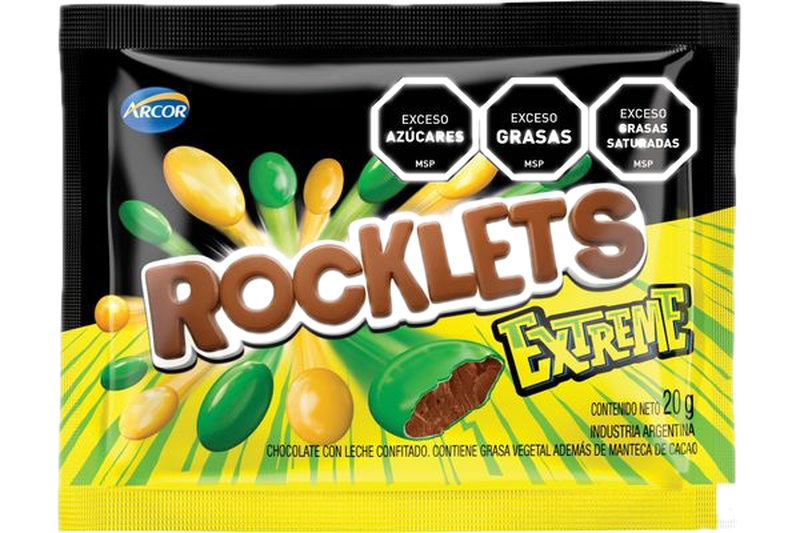 Confites De Chocolate Rocklets Extreme 20 G