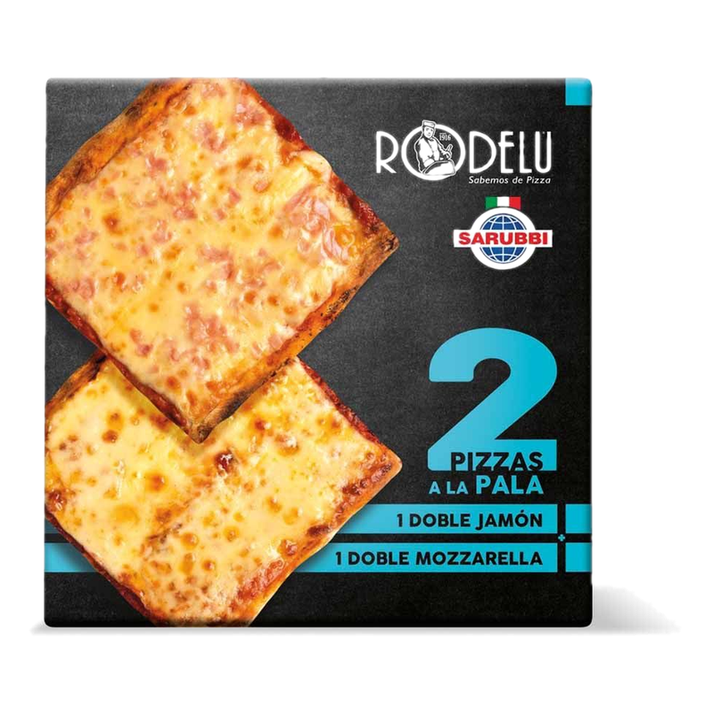 Pizza Rodelu A La Pala Muzzarella + Jamón 2 Unidades