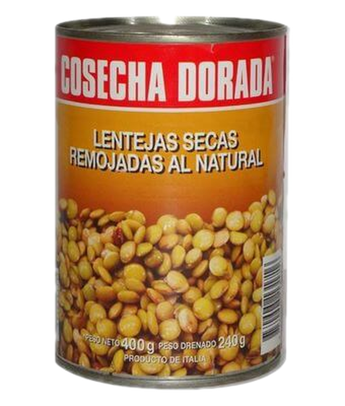Lentejas Cosecha Dorada Secas Remojadas Al Nat.lata 350 G.