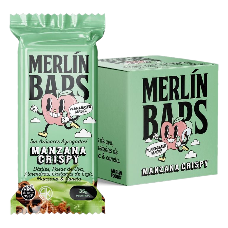 Barras De Cereal Merlín Bars Manzana Crispy 35 G