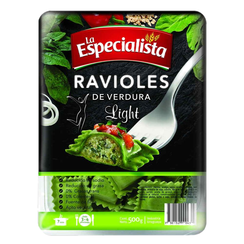 Ravioles Light La Especialista Verdura 500 G