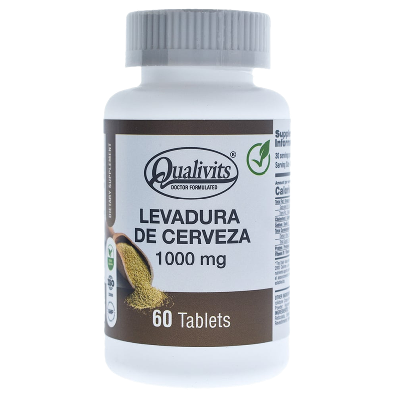 Suplemento Qualivits Levadura De Cerveza 1000 Mg 60 Tabletas