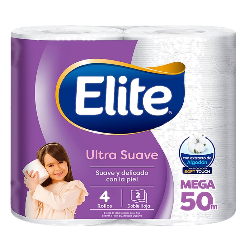Papel Higiénico Elite Ultra Doble Hoja 50 M 4 Unidades