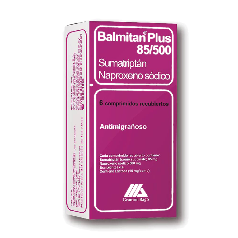 Balmitan Plus 85 Mg/500 Mg 6 Comprimidos Recubiertos