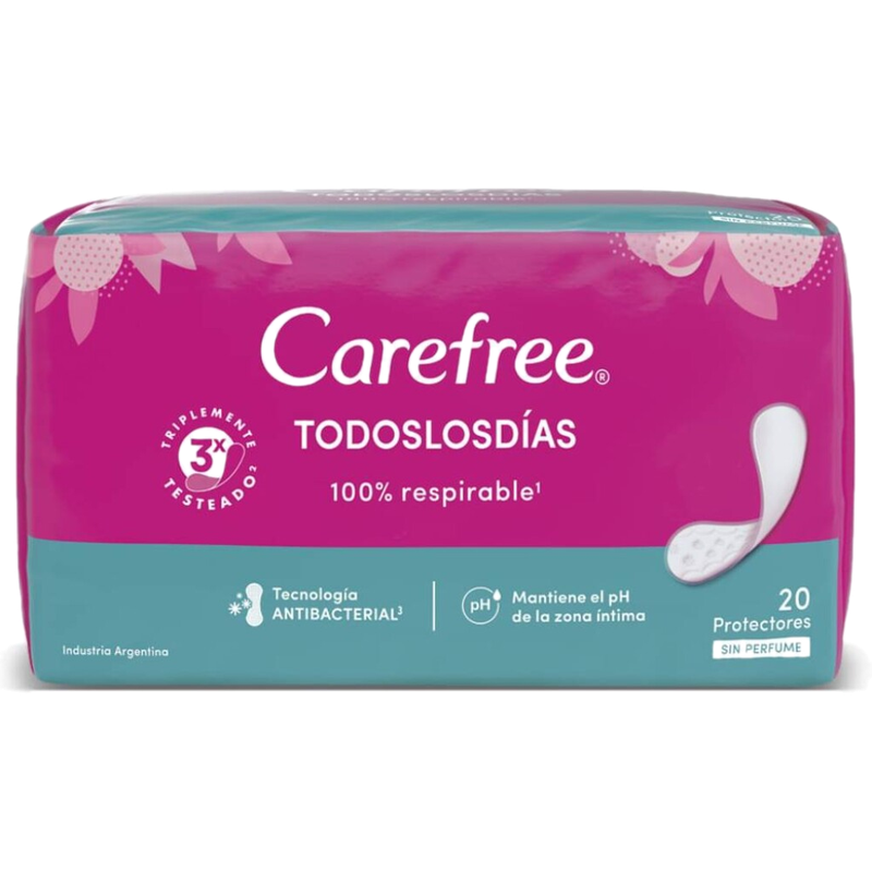 Protectores Diarios Carefree Todo Los Días Sin Perfume 20 Unidades