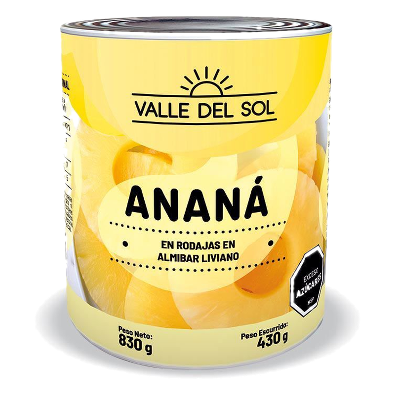 Ananá En Almíbar Valle Del Sol 830 G
