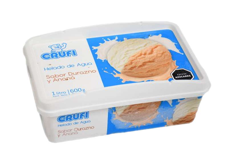 Helado De Agua Crufi Sabor Durazno Y Ananá 1 L