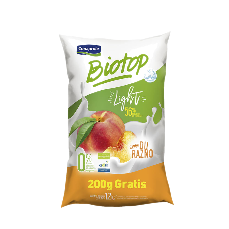 Yogur Conaprole Biotop Durazno Light 1.2 L .