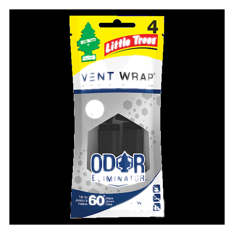 Perfumador Little Trees Vent Wrap Black Ice 4 Unidades