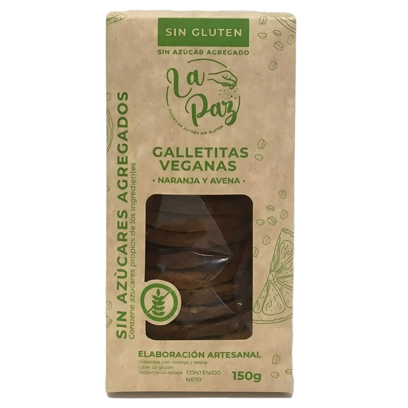 Galletas La Paz Dulces Naranja,avena Veganas 150 G Sin Gluten