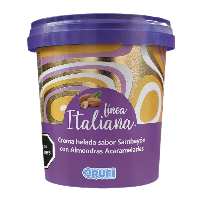Helado Sambayon Con Almendras Acarameladas Linea Italiana Crufi 500 Ml