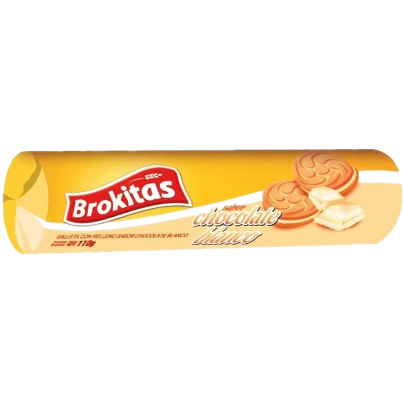 Galletas Rellenas Brokitas Chocolate Blanco 110 G