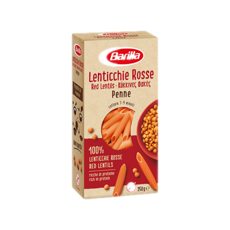 Fideos Barilla Penne De Lenteja Roja 250 G