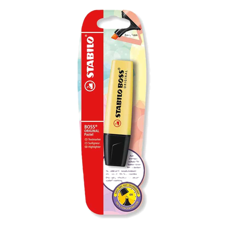 Resaltador Stabilo Boss Amarillo Pastel X 1 Unidad