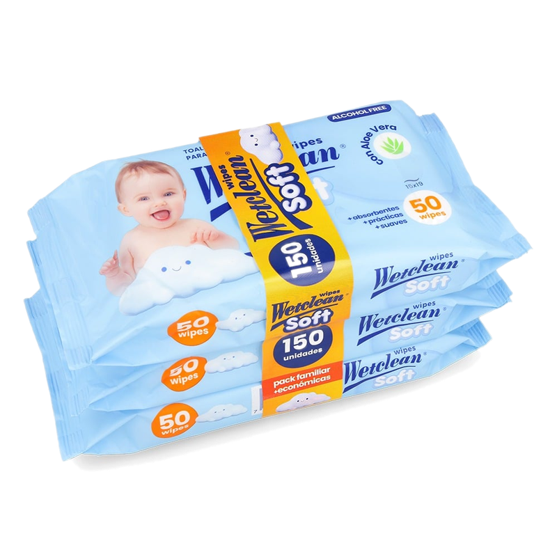 Toallitas Húmedas Wetclean Soft 150 Unidades