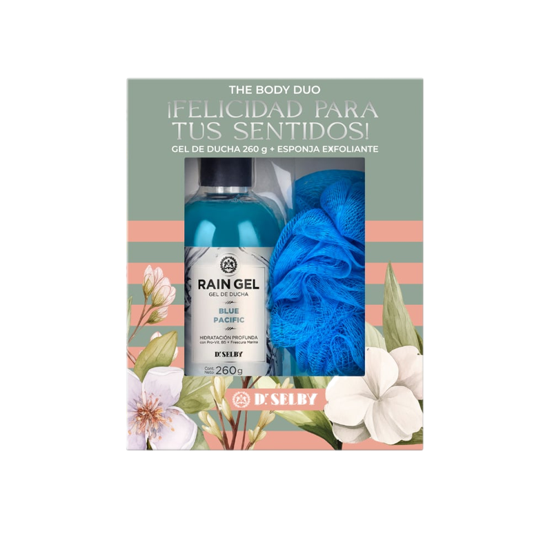 Gel De Ducha Rain Gel Blue Pacific Corporal 260 Ml + Esponja
