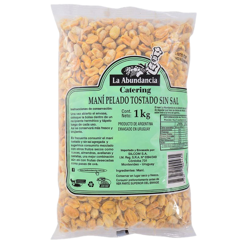 Maní Tostado Sin Sal La Abundancia 1 Kg