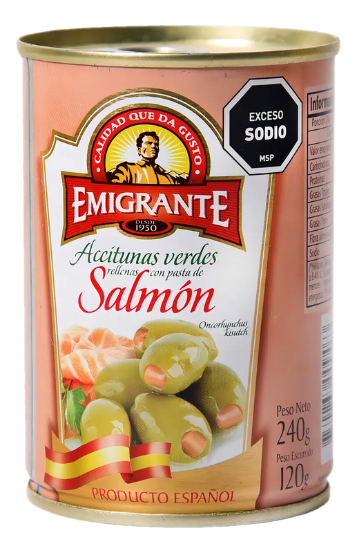 Aceitunas Rellenas De Salmón Emigrante Lata 240 G
