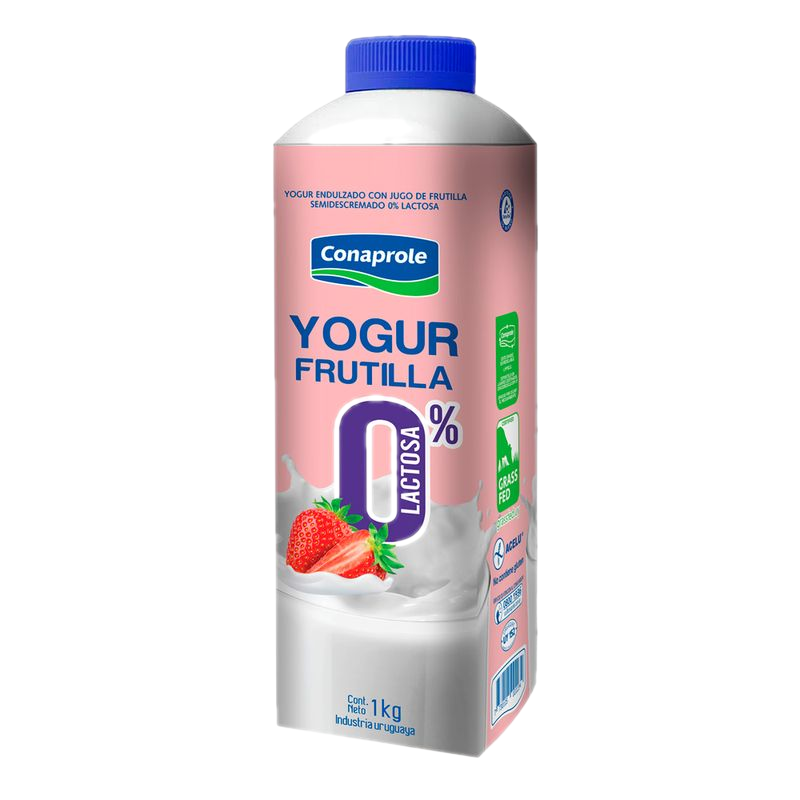 Yogur Frutilla Deslactosado Conaprole 1 L