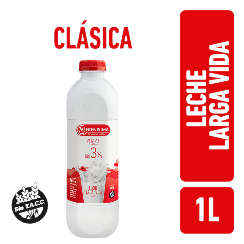 Leche Entera La Serenisima Bot 1.00 L. Natural