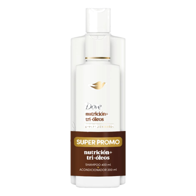 Shampoo Dove Nutrición + Tri-óleos 400 Ml + Acondicionador 200 Ml