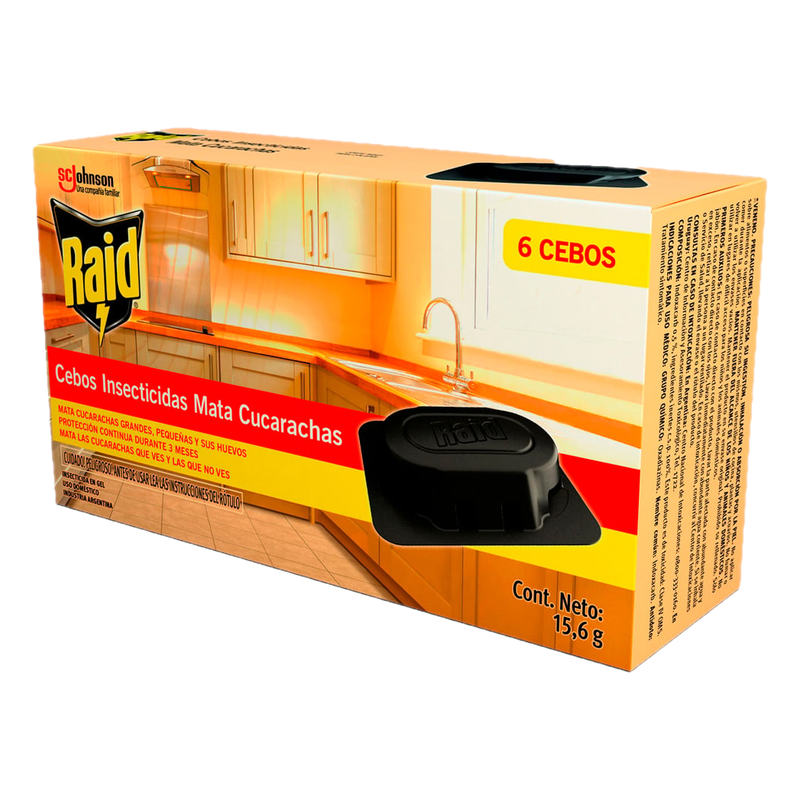 Raid Cebos Cucarachas 6 Unidades