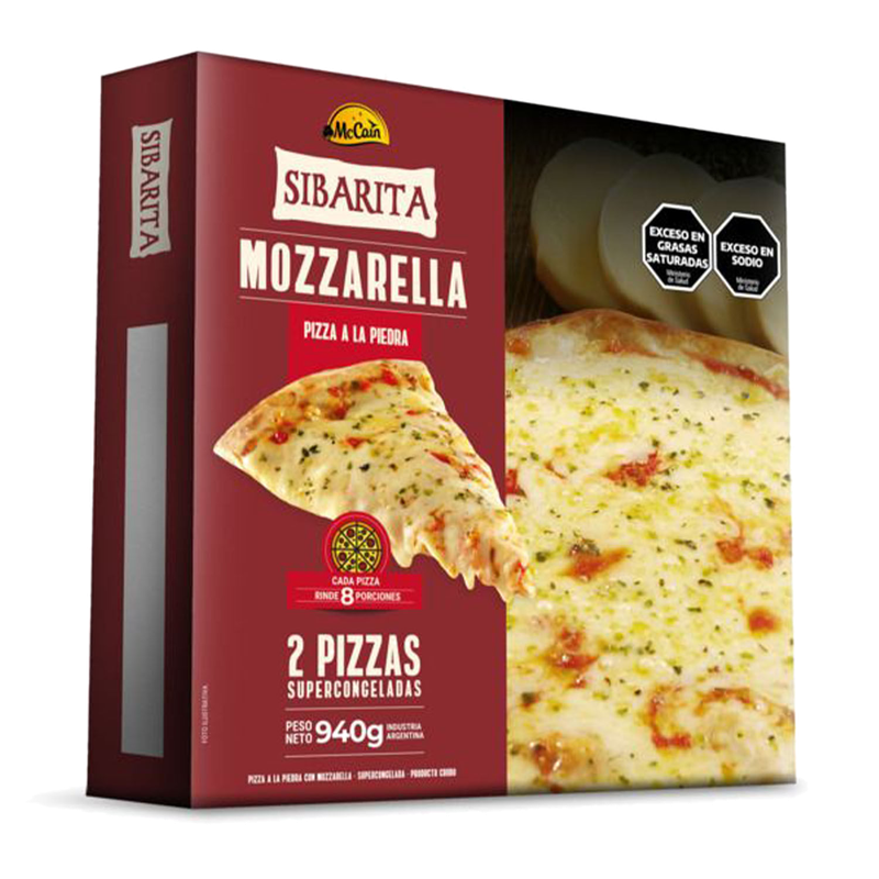 Pizza La Sibarita Muzzarela 2 Unidades 940 G