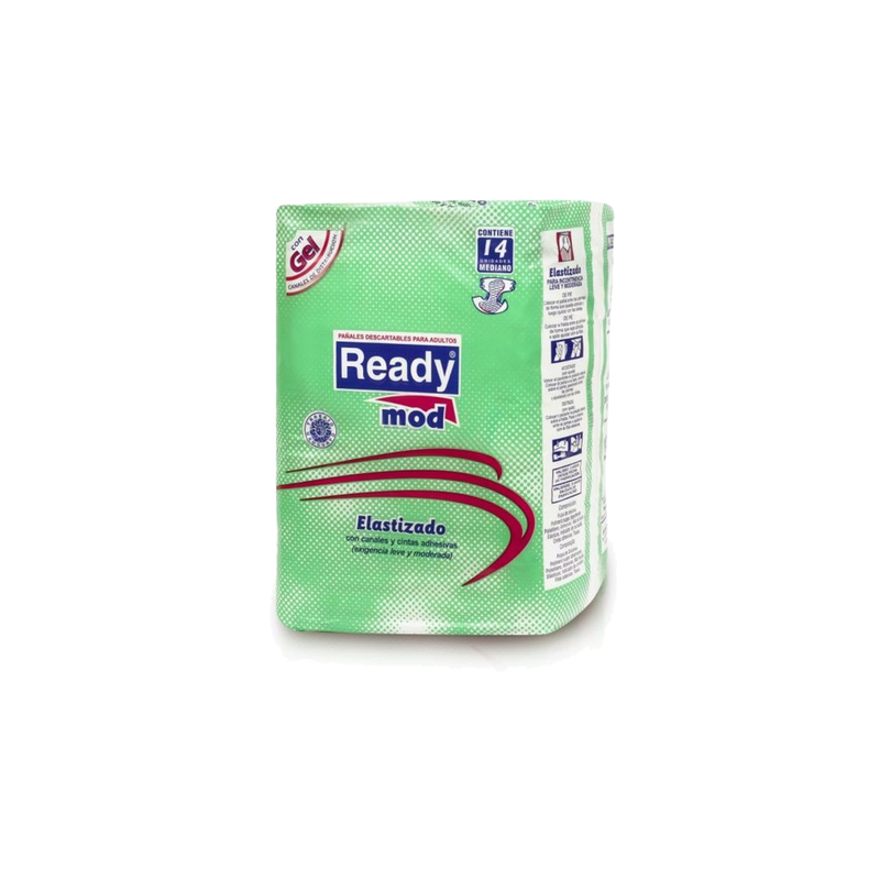 Pañal Adulto Readymod Incontinencia Leve Talle M 14 Unidades Hasta 75 Kg