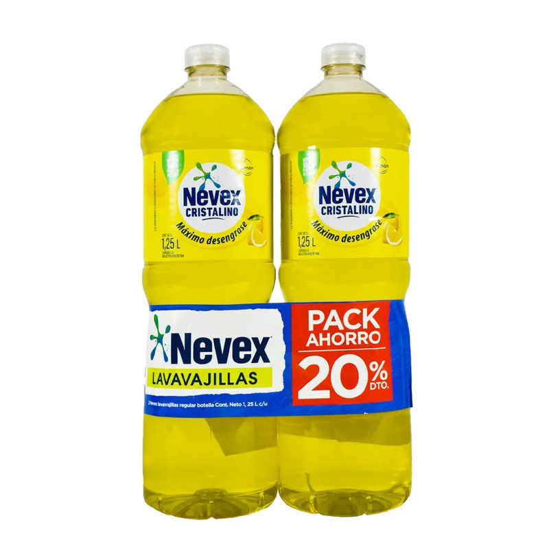 Lavavajilla Nevex Pack 2 Unidades 1.25 L Cada Unidad