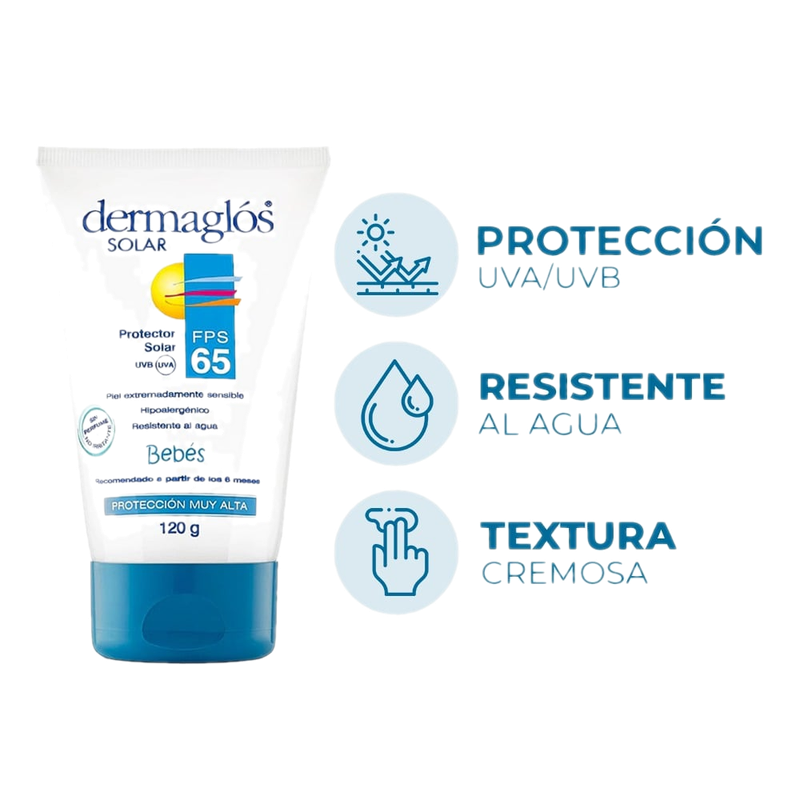 Protector Solar Dermaglós Bebés Fps65 120 G