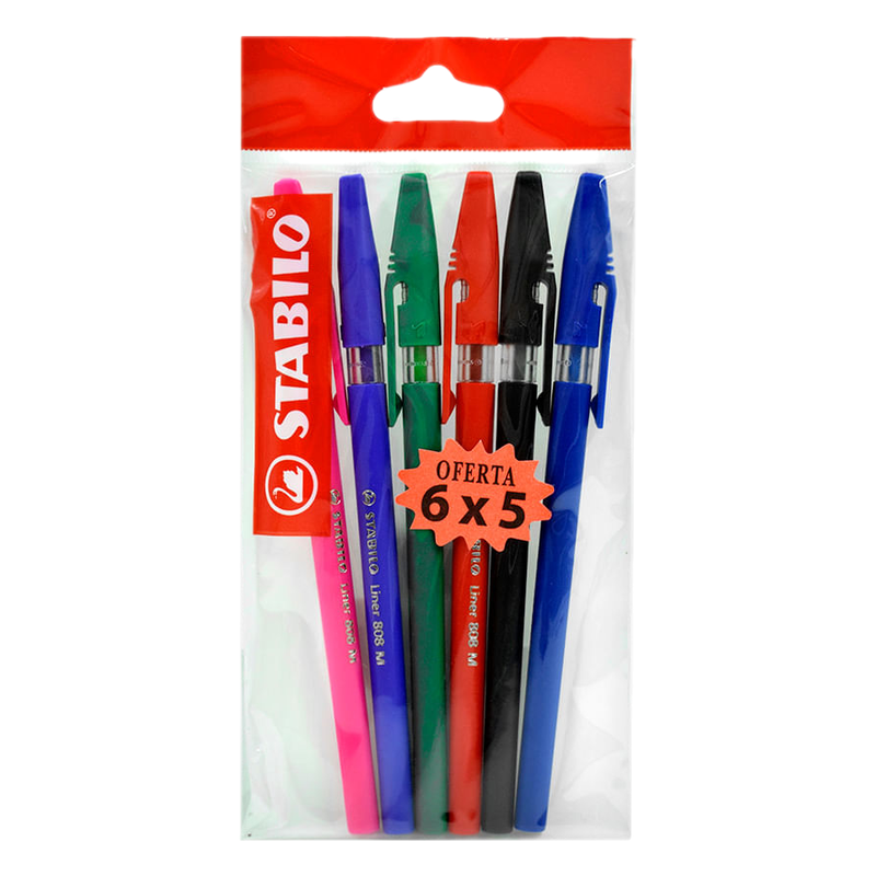 Bolígrafo Stabilo Liner 6x5 Surtido