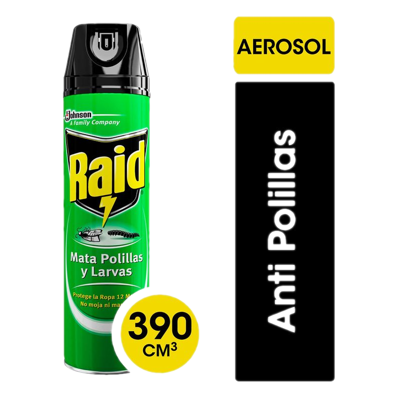 Aerosol Mata Polillas Y Larvas 390 Cm3 Raid