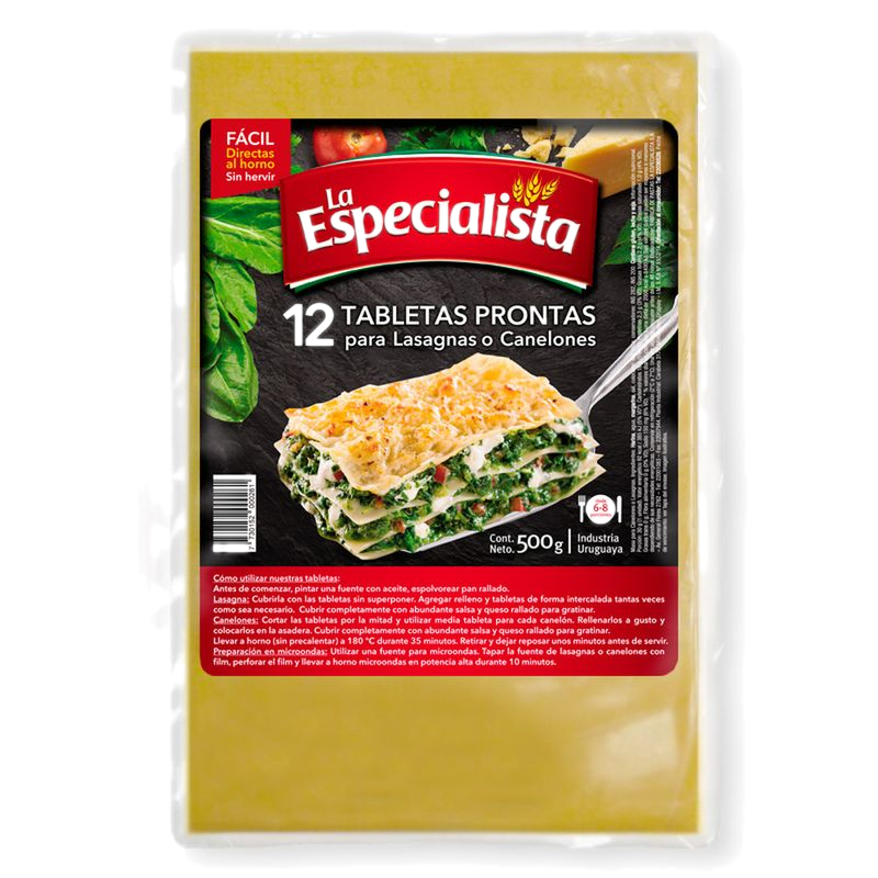 Masa Lasagna La Especialista 500 G