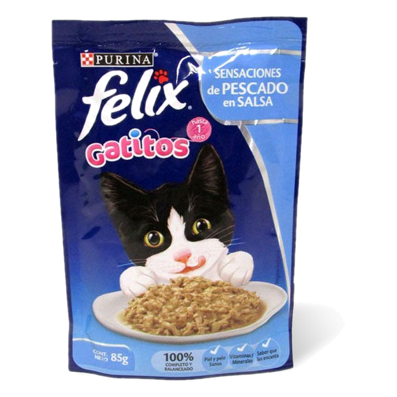 Alimento Para Gatos De Pescado En Salsa Hasta 1 Año Felix 85 G