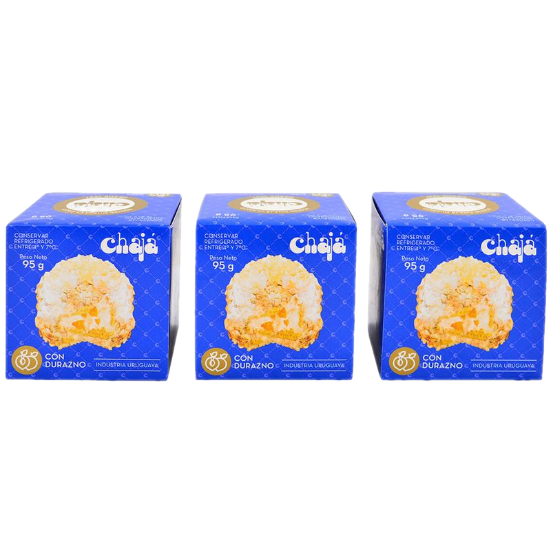 Pack 3 Unidades Postre Chajá Con Durazno