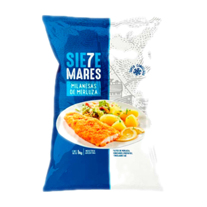 Milanesa De Merluza Rebozada Siete Mares 1 Kg