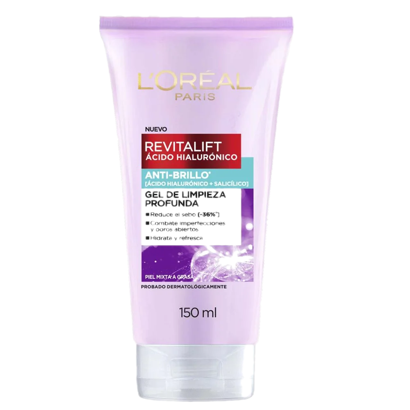 Gel De Limpieza L'oréal Paris Dermo Expertise Revitalift Antibrillo 150 Ml