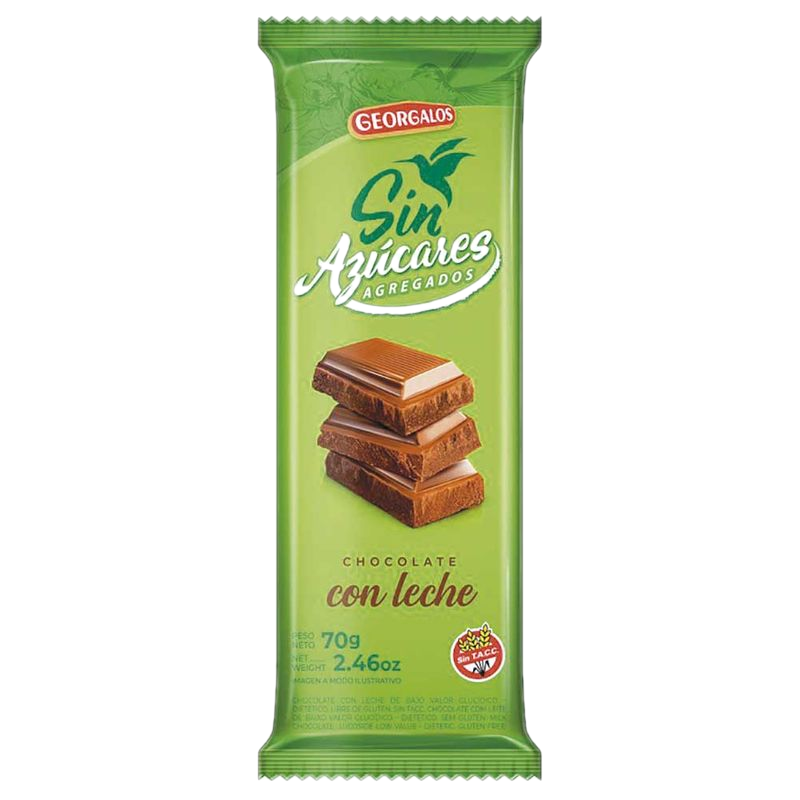 Chocolate Con Leche Sin Azúcar Georgalos 70 G